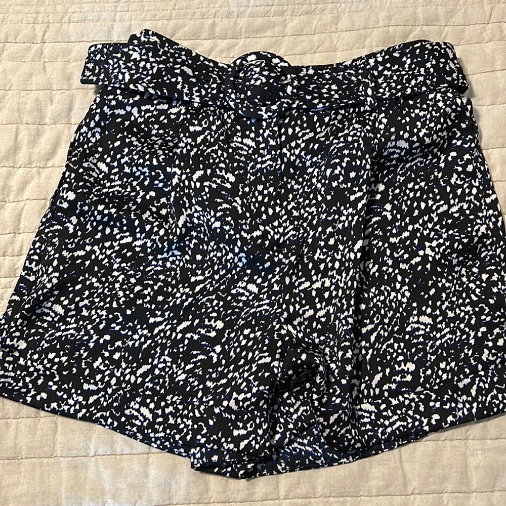 High waisted satin shorts